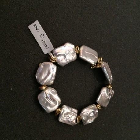 Pulsera perla cuadrada